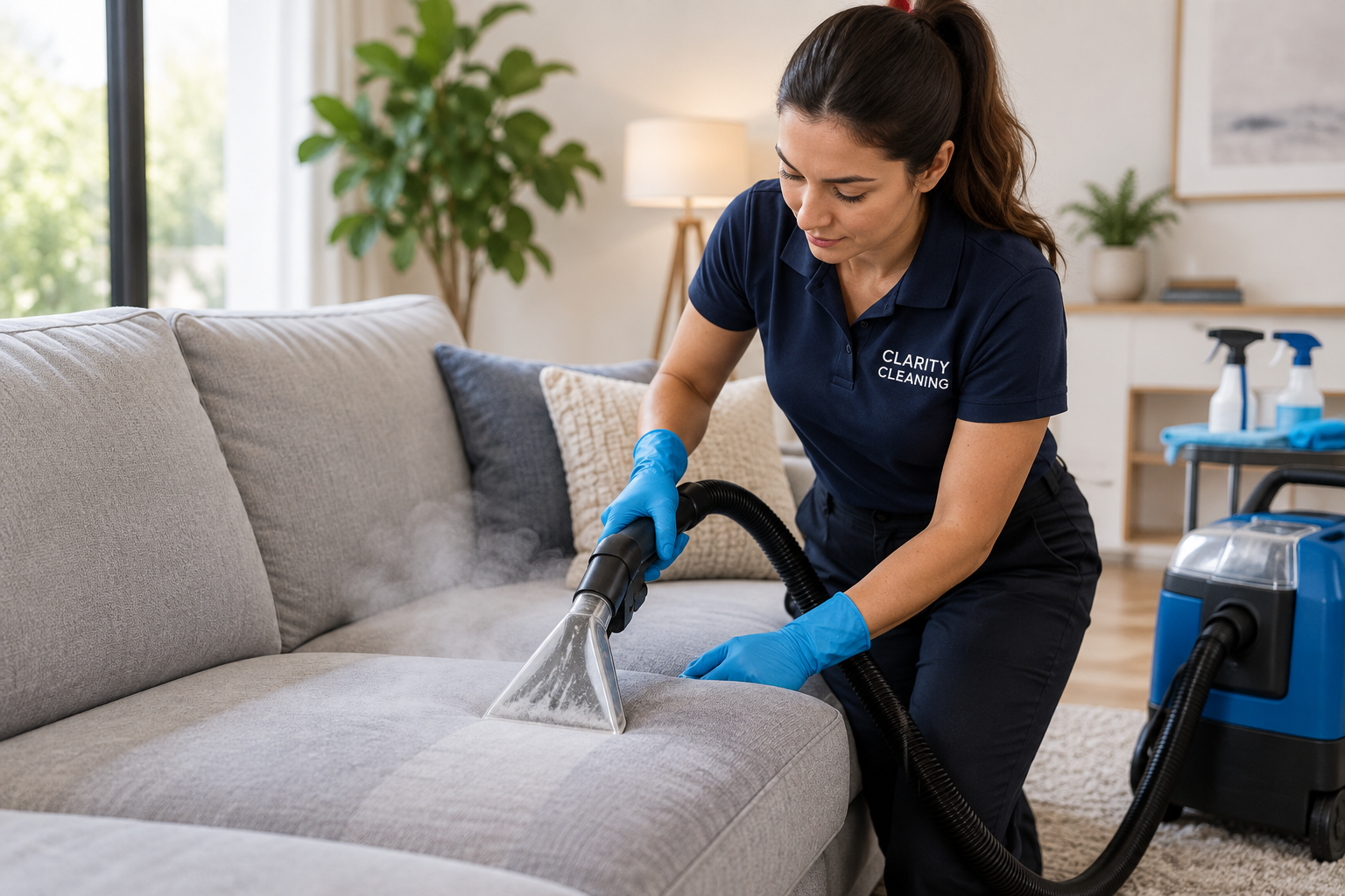 Steam sofa cleaning